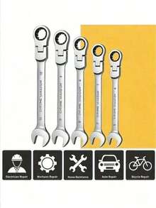 一套棘轮扳手，包含多个小型扳手，价格实惠，物超所值，汽车维修工具，家用维修工具（我们单独出售，购买时请确认型号。谢谢！） - 彩色 - 查看 3