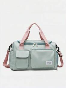 Bolsa de viaje de fin de semana, Bolsa de gimnasio deportiva con bolsillo separado, bolsa de lona con compartimento para zapatos, bolsa de viaje, bolsa de equipaje de mano con almacén de zapatos independiente, gran capacidad bolsa de gym, bolsa de viaje impermeable, adecuada para viajes y deportes de gimnasio,bolsa de almacenamiento de ropa deportiva, yoga, ropa de fitness, organizador de viaje para la vuelta a la escuela, esencial de viajes para la playa y las vacaciones de verano - Verde - Ver 2