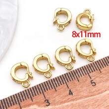 2 chiếc khóa cài dạng hạt đính đá Zirconia mạ vàng 18K bằng đồng thau, khóa cài lò xo, kẹp cài dùng để làm trang sức DIY, phụ kiện vòng tay, dây chuyền và mặt dây chuyền. - Nhiều màu - Xem 7
