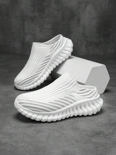 Women's Sneakers 2026 Summer New Thick Sole Heightening Wear-Resistant Knitted Mesh Breathable Sweat-Absorbent Comfortable Women's Mesh Shoes Slip-On Soft Bottom Soft Surface Home Indoor Convenient Comfortable Women's Thick Sole Shoes Retro Home Middle-Aged And Elderly Caregiver Shoes