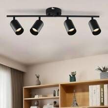CYPNKit de Iluminación de Riel Led Foco de Techo de 4 Vías con Acabado Cabezales de Luz Giratorios Flexibles Las Bombillas No Están Incluidas 4PCS NegroFashion - 225746772 - Ver 9