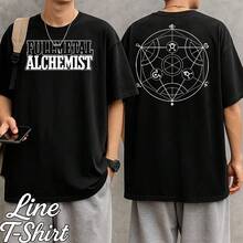Fullmetal Alchemist Anime Manga Fantasy Japanese Animation T-Shirt, Unisex, Men's/Women's, 100% Premium Cotton, Streetwear, New Release, Immediate Shipping, Various Colors! - 軍綠色 - 查看 2