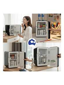 Mini Refrigerador con Espejo LED, Capacidad de 4L, Estante Extraíble y 2 Alturas. Ideal para Skincare y Oficina. Bluelander - Negro - Ver 6