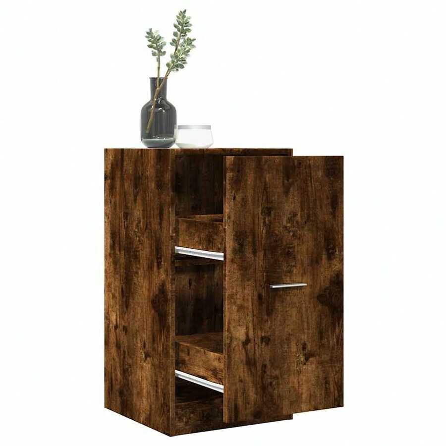 vidaXL Armadio da apothicaire chêne fumé 40x41x77,5 cm in legno metalmeccanico - Castano - Visualizzare 1
