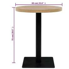 vidaXL Tavolo da bistrot in MDF e acciaio rotondo 60 x 75 cm Colore cenere - Beige - Visualizzare 6