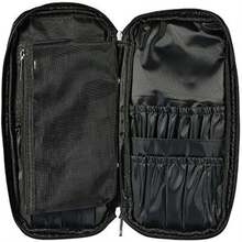 Bolsa para Brochas de Maquillaje, Organizador de Artículos de Tocador, Estuche de Almacenamiento de Cosméticos para Viajes, 2 Colores, Bolso Portátil con Cremallera (Negro) - como en la foto - Ver 9