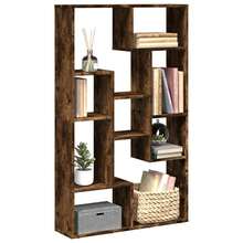 vidaXL Bibliothèque chêne fumé 72x20x120 cm ingénierie du bois - Tabac - Voir 1