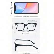 3pc  Glasses - Fashion Square Fake Eyeglasses, Face-Flattering,Anti Ray Computer Gaming Glasses, Blue Blockers Glasses For Women/Men,Daily Versatile School Style - 黑+白+灰 - 查看 4