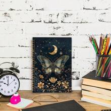 Nvucamd Gothic Celestial Butterfly Spiral Notebook, Witchy Moth Floral Journaling Notebooks For Women, Vintage Butterfly Moon Journal Notebook, Gothic Moth Gifts Office Supplies, 5.5x8.3 Inch - 蝴蝶 - 查看 7
