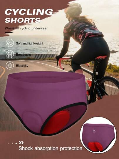 Qualicos Women's 4D Padded Bike Underwear Cycling Bicycle Shorts Biking Riding Briefs Biker Cycle Undershorts Perfect For Biking, Spinning, MTB Liner Driving, Virtual Bike Training, Motorbike, Horse Riding, Triathlon