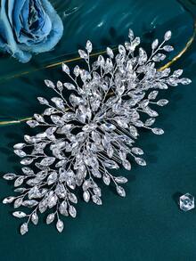 1 chiếc băng đô cài tóc pha lê lấp lánh hình công chúa, phụ kiện đội đầu cô dâu, lược cài tóc sang trọng dành cho nữ, phù hợp cho tiệc tùng, lễ kỷ niệm, lễ hội âm nhạc. - Bạc - Xem 8