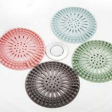 Hair Filter Screen For Bathroom Drain; Kitchen Sink Anti-Block Silicone Floor Drain Cover - 彩色 - 查看 3