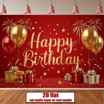1 Pancarta de feliz cumpleaños cálida - Decoración de fondo de pared para fotografía, Suministros para fiestas, Decoración de habitación - Fondo de celebración de las cuatro estaciones, Decoración de fiesta de cumpleaños, Diseño festivo interesante, Calidad de color brillante.