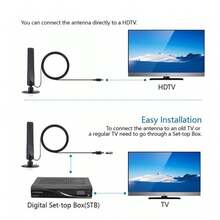TV Antenna Digital HD Antenna 1080P 4K Indoor Long Range With High-Quality Signal For Home Entertainment - màu đen - Xem 6