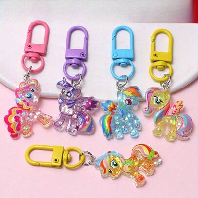  1pc My Little Pony Glitter Rainbow Creative Backpack Accessories: Sparkling And Beautiful, These Make The Perfect Gift For Teachers And Students. They Can Be Used To Decorate Backpacks And Pencil Cases, Serve As Home Decor, And Are Ideal Collectibles For Back-To-School And Graduation Seasons.