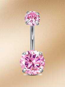 CIZME 14G Belly Button Rings Romantic Butterfly & Heart Shaped Navel Ring,Pink Cubic Zirconia Belly Piercing,Belly Rings Navel Piercing Sweet Valentine's Day Jewelry