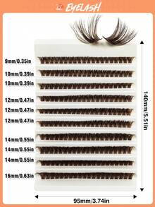 Asiteo 160/200 PCS D Curl Thick Brown Lash Clusters 80D Lashes Fluffy Natural Look&Soft&Light DIY False Eyelash Extensions Suitable For Daily Style Eye Makeup Holiday,Party,Gifts Makeup,Color Lashes,Brown Lashes - D - View 4