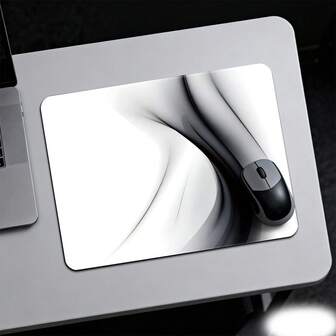 Abstrakt vågformad glasmatta, svartvit gradientdesign i modern stil, hård spelmusmatta för PC, smidig kontroll, dominerar spelet, oändlig hållbarhet, speciell glasyta med förbättrad precision och hastighet