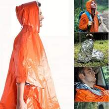 1/2 件装便携式应急求生雨衣斗篷 - 橙色和绿色，47.24 英寸，PE 薄膜双面隔热雨衣毯，隔热应急毯，反光设计增强可见度，户外多功能三合一雨衣，适用于徒步旅行、露营、车载求生毯和便携式雨披。 - 彩色 - 查看 10