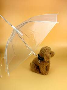 1把宠物户外雨伞，狗狗雨伞，便携式幼犬雨伞，适合泰迪犬、贵宾犬、小型犬，宠物牵引绳雨伞，旅行户外防水狗狗雨伞 - 彩色 - 查看 6