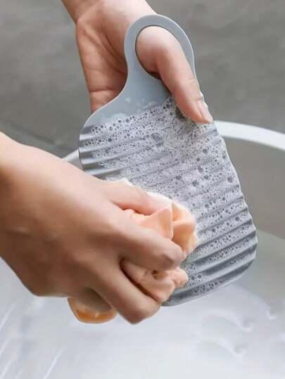 Mini Washboard For Dorm - Non-Slip Thick Plastic Washboard With Ergonomic Handle, Compact Design For Drying Socks, Underwear, Clothes - Durable And Easy To Use, Essential For Dorms, Modern Washboard, Durable Plastic Material