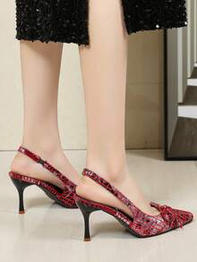 女士尖头闭趾细高跟凉鞋，适合正式场合、婚礼、派对、办公等。 - 紅色 - 查看 6