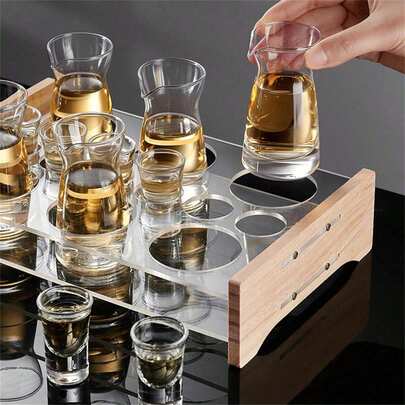 Soporte de vaso de bala de acrílico, estante de vasos de bar/KTV, soporte de vasos de licor, estante de vasos de chupito, soporte de vasos de whisky, estante de almacenamiento de vasos