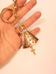 Our Lady Of Aparecida Keychain With Rhinestone Splendor - 02 - 查看 3