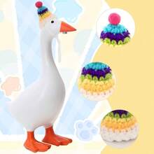 6 Pcs Knitted Hats, Stylish Desk Goose Outfits Porch Goose Clothes - Elevate Seasonal Decor With Premium Handcrafted Designs - Initial - View 4