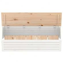 vidaXL Camera da letto Bianca 109x36,5x33 cm Legno massiccio in legno - Bianco - Visualizzare 8