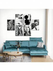 Bộ 1/3/6 tranh nghệ thuật treo tường phong cách cổ điển, tranh đen trắng theo phong cách retro, trang trí tường hiện đại, phù hợp cho văn phòng, phòng tắm, phòng khách, phòng ngủ, trang trí nhà cửa, kiểu không khung, tranh nghệ thuật treo tường có khung. - Đen và trắng - Xem 45