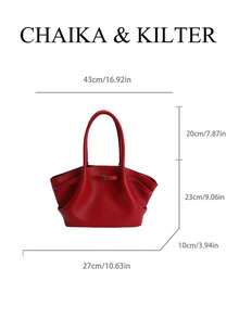 Túi đeo vai CHAIKA & KILTER 1 chiếc bằng da PU màu trơn, túi xách nữ phong cách vintage thường ngày dung tích lớn với thiết kế xếp ly, dây đeo thắt lưng có thể điều chỉnh, hai quai xách, khóa nam châm, thích hợp cho du lịch, mua sắm, hẹn hò, làm quà tặng cho phụ nữ, phù hợp cho thanh thiếu niên, sinh viên đại học, người mới bắt đầu và các quý cô công sở, tuyệt vời cho văn phòng, trường học, công việc, kinh doanh, đi làm, hoạt động ngoài trời, du lịch, dã ngoại. - Đỏ - Xem 3