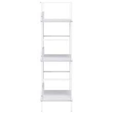 Bibliothèque vidaXL à 3 niveaux, blanche, 60 x 27,6 x 90,5 cm, en bois massif. - Blanc - Voir 5
