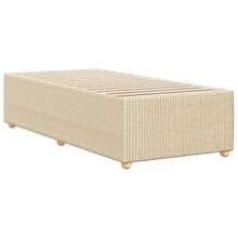 vidaXL Bettgestell ohne Matratze, cremefarben, 100 x 200 cm, Stoff - Beige - Übersicht 6