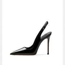 Sandales à talons hauts enrobé noir pour femmes, nouveau modèle au look affirmé et talons hauts sexy - Noir 10 cm - Voir 1
