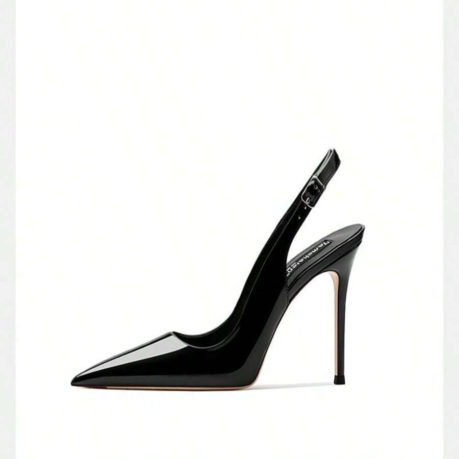 Sandales à talons hauts enrobé noir pour femmes, nouveau modèle au look affirmé et talons hauts sexy - Noir 10 cm - Voir 1