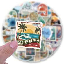 62Pcs Travel Stickers For Holiday Decorations, Easter, DIY Mugs, Laptops, Skateboards, Etc. A Vibrant And Aesthetically Graffiti Set, Perfect For Journals, Scrapbooks, And Party Supplies, Ideal For Winter And New Year's. - Multicolor - View 3