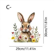 1pc Easter Static Window Cling Floral Bunny Head With Bow And Painted Eggs Design Glass Decoration Sticker Electrostatic No Glue Removable Waterproof PVC Double Sided Visual Decal For Home Kitchen Bedroom Spring Holiday Window Decor Adult Atmosphere - Multicolor - View 12