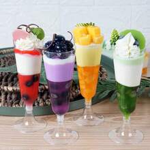 PUREDOVE 5/10/20/25/30/50pcs Transparent Plastic Champagne Glasses, Gold Glitter Party Decor, 130ml/5oz Reusable Clear Plastic Champagne Flute Cups, Durable And Elegant Flute Shape Wine Glasses, Suitable For Weddings, Cocktail Parties, Holidays, Christmas, New Year - Transparent - View 8