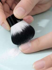 1pc Manicure Tool Dust Brush Manicure Brush Nail Brush Nail Dust Brush Mushroom Head Brush Makeup Brush Loose Powder Blush Brush - Black - View 6