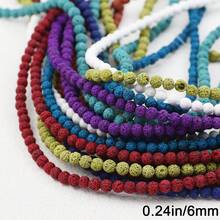 60pcs Colorful 6mm Volcanic Stone Beads, Suitable For DIY Jewelry Making, Bracelets, Necklaces, Home Decor Crafts, Handmade Accessories - DIY - View 6