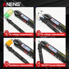 Aneng A3006a Digital Pen Multimeter Lapiz Detector De Voltaje Lápiz Probador De Voltaje - Negro - Ver 6