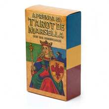 Tarô de Marselha para Iniciantes em Espanhol, Cartas de Tarô Ilustradas com Significados para Fácil Interpretação, Aprenda a Ler Tarô com o Clássico Tarô de Marselha - Vermelho Acastanhado - Ver 4