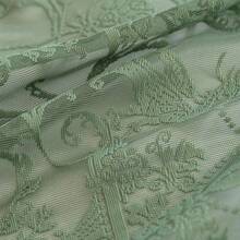 Green Sheer Curtains 108 Inch Long Living Room - Shabby Chic Floral Ruffled Curtains, Elegant Knitted Privacy Rod Pocket, Emerald Green, Spring/Summer, 1 Pair, 59 X 108 Inch - Olive Green - View 8