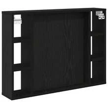 vidaXL Armario espejo marrón negro 76 x 15 x 55 cm madera de ingeniería - Negro - Ver 5
