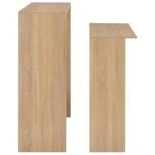 vidaXL Table de bar avec 2 dessus de table Chêne 130x40x120 cm - Tabac - Voir 6