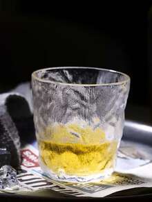 1pc Reusable Glacier Patterned Glass Cup, Suitable For Wine, Beer, Juice, Milk, Coffee, Milkshake, Cocktail; Cocktail Glass | Ripple Glass Cup | Creative Cup | Glass Cup | Glass Tumbler | Glass | Wine Glass | Disposable Cup | Glacier Patterned Glass - Multicolor - View 13