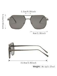 1 Pair Men's Metal Frame Square Retro Street Style Casual Personalized Exquisite Fashion Glasses, Suitable For Skateboarding, Cycling, Running, Camping, Events - Multicolor - View 10