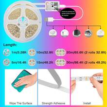 HBOWMDJIA 16ft-100ft Led Strip Lights For Room Decor, With 44-Key Remote And App Control, Change Color In Sync With Music, Timing Setting, Adjustable Brightness, Led Lights For Bedroom, Living Room, Game Rooms, Kitchen,TV Backlight, Halloween Party Decor, Christmas Gifts - 多色光 - 查看 7