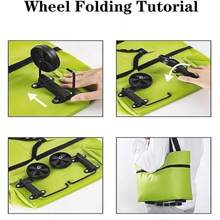 1 folding and portable shopping cart, suitable for both men and women in supermarkets. Available in 5 colors: blue, red, orange, black, and green. A portable and foldable shopping bag with wheels, reusable, waterproof, stain-resistant, durable, perfect for supermarket shopping and travel. - Multicolor - Ver 6